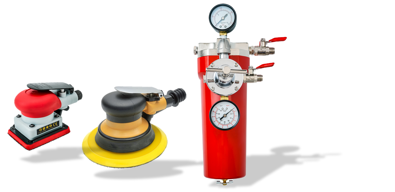 air jitterbug sander, orbital sander and air filter
